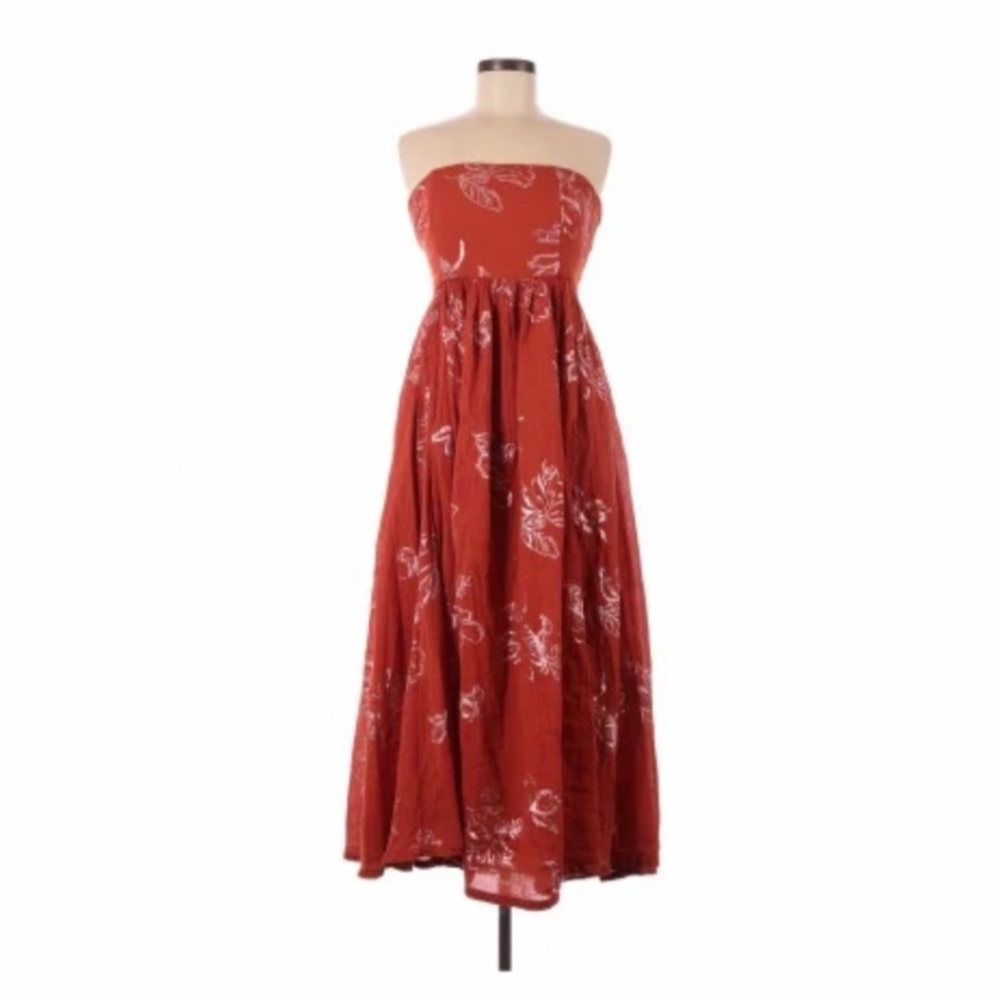 NWT Baja Babe Strapless Maxi
Dress In Copper Combo Size XS